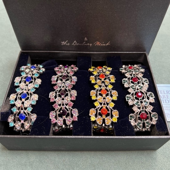 Danbury Mint Seasonal Sensations Set of 4 Colorful Rhinestone Stretch Bracelets - Picture 8 of 8